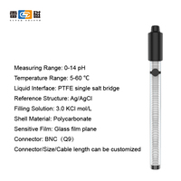Électrode composite de sonde en verre BNC électrode 0-14 ph pour capteur de sonde de ph rempli de liquide d'ampoule plate de laboratoire