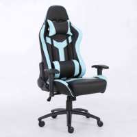 Chaise de jeu ergonomique professionnelle pour cadres, fonction massage, cuir PU, dossier réglable, vérin à gaz 4 positions, base en aluminium