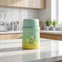 PINKAH - Termo de Acero Inoxidable de Doble Pared de 450 ml (15 oz), Recipiente para Alimentos, Lonchera con Cuchara Plegable