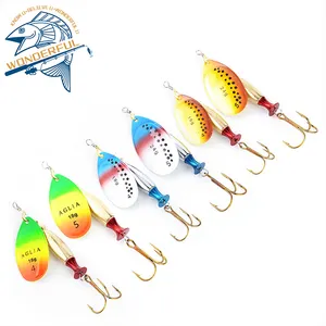 90mm 18g 100mm 24g Bionic Hard Colorful Bass Long Cast Metal Spoon Spinner Bait With Hooks