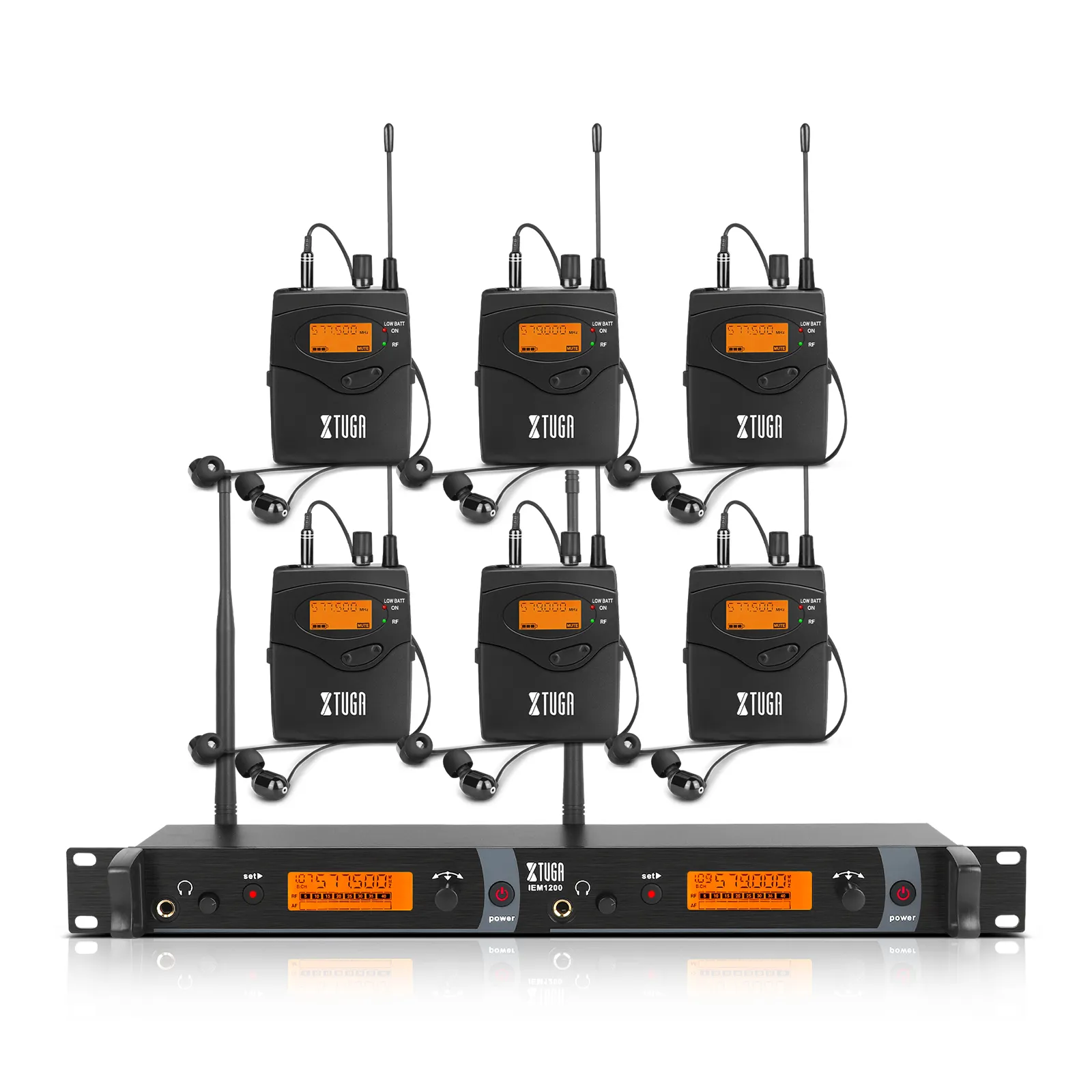 IEM1200 Wireless-In-Ear-Monitor-System 2-Kanal-6-Bodypack-Überwachung mit drahtlosem Kopfhörer typ für die Stage Church