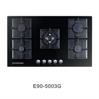 Usine de plaques de cuisson à gaz 90CM de haute qualité OEM/ODM cuisinière à 5 brûleurs intégrée cuisinière à gaz haut de gamme/tables de cuisson en verre pour hôtel domestique