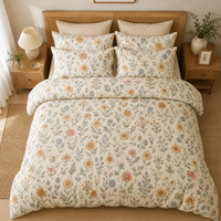 Parure de lit imprimée marguerites de jardin OEM ODM personnalisée avec housse de couette à fermeture éclair et taies d'oreiller pour la vente en gros et l'approvisionnement domestique