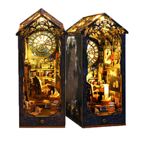 CAYI Nouveau Kit DIY Agence de Détectives pour Nook Book 3D, Serre-livres Miniature Maison de Poupée, Décoration d'Étagère