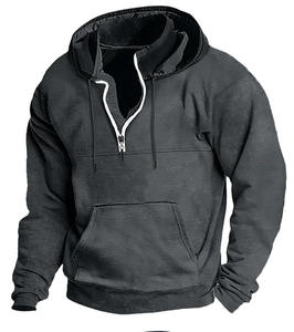 Sweat à demi-zip col léger vent zips meilleurs hauts en polyester zippés respirant quart fermeture éclair à capuche - Product Image 3