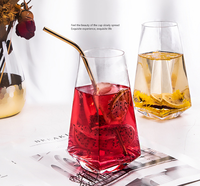 Verre à boire en gros pour la vie quotidienne, fabriqué en machine, verrerie de restaurant, verres à jus d'été, gobelet à base carrée