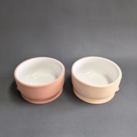 Ensemble de 3 pièces de vaisselle en céramique et silicone pour bébé, assiette compartimentée, bol et tasse pour enfants, kit d'alimentation pour bébé