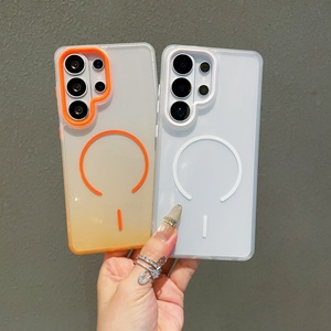 เคสโทรศัพท์มือถือแบบใสกันกระแทกพร้อมแม่เหล็กสีสันตัดกันสำหรับ Samsung S26 S23 S24 S25 Ultra รองรับการชาร์จไร้สาย ขายส่ง - Product Image 3