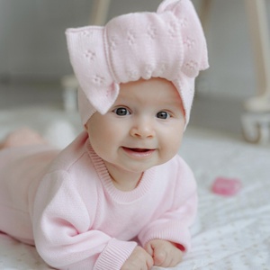 Diadema con lazo <span class=keywords><strong>de</strong></span> gran tamaño para accesorios para el cabello <span class=keywords><strong>de</strong></span> recién nacido, turbante <span class=keywords><strong>de</strong></span> punto con lazo para niñas, diademas anchas y cálidas <span class=keywords><strong>de</strong></span> ganchillo - Product Image 2