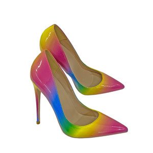 New Foreign Trade Women's Shoes Wholesale Mixed Colors High Heels 12 <b>Pointed</b> Stiletto Slip-on Soft Leather Low-cut Autumn - Product Image 1