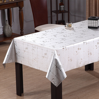 Nappe en PVC métallique à bordure argentée et motif floral RNPT, avec support tissé, imperméable et facile à nettoyer, pour table de restaurant