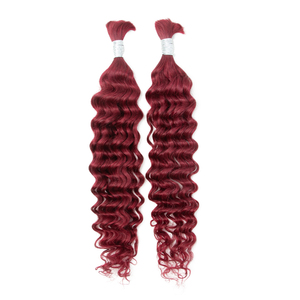 # Extensiones de Cabello Humano Brasileño 99J, Ondulado Profundo, Doble Trama a Máquina, Cabello Remy para Trenzas, Color Más Oscuro, Solo 50g/Paquete - Product Image 4