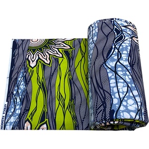 Tissu de cire imprimé africain aéré 100% coton pour l'artisanat de vêtements décontractés avec des motifs géométriques - Product Image 4