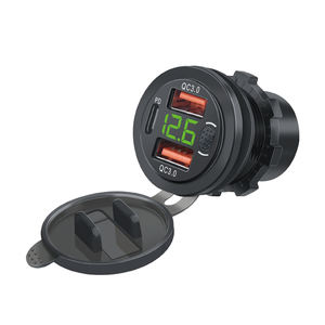 <span class=keywords><strong>Cargador</strong></span> <span class=keywords><strong>de</strong></span> Coche USB <span class=keywords><strong>de</strong></span> 12V 24V 56W con 3 Puertos, Carga Rápida Dual QC3.0, <span class=keywords><strong>Tipo</strong></span> C PD, con Voltímetro e Interruptor <span class=keywords><strong>de</strong></span> Encendido/Apagado - Product Image 4