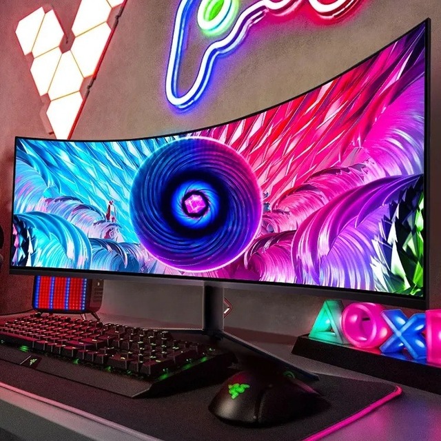 China Factory Wide Screen 49" Lcd Gaming Monitor 144hz 4k Hdr400 Moniteur Pc Computer Ultrawide 49 Inch Curved Gaming Monitor