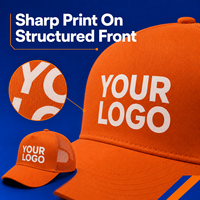 Casquette promotionnelle 5 panneaux en maille avec logo personnalisé, casquette de camionneur structurée en coton, ajustable, pour événements, cadeaux promotionnels, vente en gros