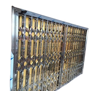 Puerta Enrollable <span class=keywords><strong>de</strong></span> <span class=keywords><strong>Aluminio</strong></span> con Rejilla <span class=keywords><strong>de</strong></span> Seguridad <span class=keywords><strong>de</strong></span> Diseño Moderno y Ornamental a Bajo <span class=keywords><strong>Precio</strong></span> con Superficie Acabada - Product Image 1