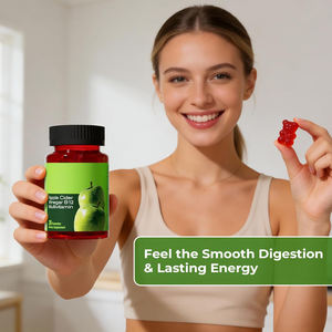 Permen Kunyah Cuka Apel Bebas Gula Vegan <span class=keywords><strong>Vitamin</strong></span> Gummies Cuka <span class=keywords><strong>B12</strong></span> Energi & Metabolisme, Suplemen Pendukung Multivitamin - Product Image 5