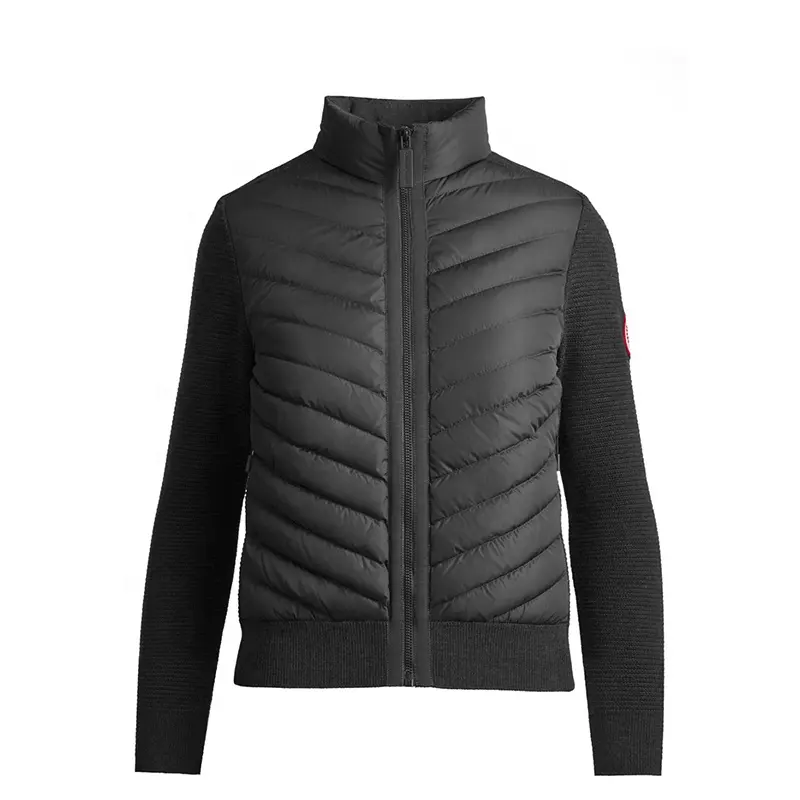 OEM Custom ized Damen Leichte Jacke Winter Daunen mantel Geste pptes Spleißen mit gestrickten Ärmeln Outwear Jacke für Frauen