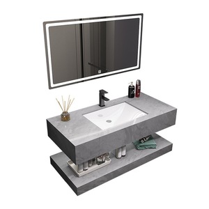 Bathroom Vanity Cabinet Ceramic Basin Vanity Mirror Hotel Koricini Natural Oak European Modern <b>Wall</b>-Mounted - Product Image 6