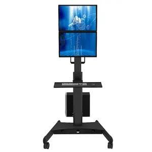 BEWISER nuovo Design mobile tv stand con supporto rolling tv cart con ruote di montaggio