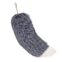 Porte-clés en fausse fourrure de renard 2026, 40 cm, grand modèle, breloque de sac en fourrure écologique, accessoire de costume d'Halloween, pendentif pour clés de voiture pour femme