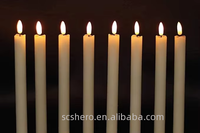 Bougies coniques blanches sans flamme scintillantes avec télécommande 10 touches, à piles, LED, en cire véritable, modernes, pour Pâques, Noël, décoration intérieure