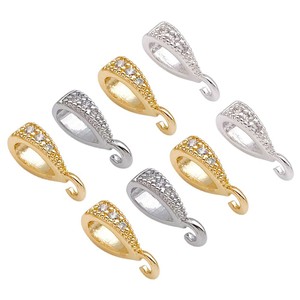 Accessoires de bijoux DIY, fermoirs en forme de larme, plaqué or et argent, cuivre avec zircon, pour la création de bracelets et de colliers. - Product Image 5