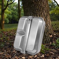 Cuisinière à gaz portable tout-en-un de haute qualité en acier inoxydable 304 de 1 L, compatible avec les ustensiles de cuisine, boîte à lunch, kit de camping
