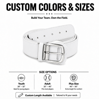 Ceinture de sport classique en cuir PU brillant personnalisable avec boucle réglable pour uniforme de baseball et softball, pour jeunes et adultes, vente en gros