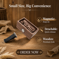 Diffuseur de voiture artisanal en bois de noyer Rainuré, à clip magnétique pour grille d'aération, double usage, ornement d'aromathérapie pour la décoration intérieure automobile