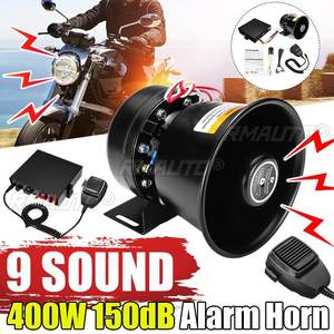 400W 12V 150dB 9 Sound Mini Siren House Alarm Siren Powerful Car Horn Home <b>Speaker</b> System Megaphone Alarm Emergency <b>Amplifier</b> - Product Image 1