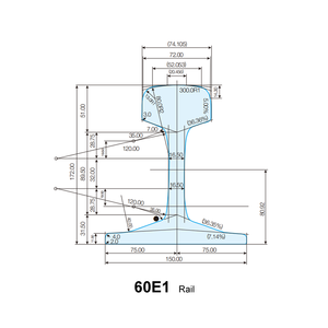 Rail <span class=keywords><strong>de</strong></span> voie ferrée en acier 50E1 54E1 60E1 60E2, rail lourd à fond plat, vigneuse <span class=keywords><strong>de</strong></span> voie ferrée, norme européenne EN 13674 - Product Image 3
