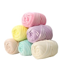 Pelote de fil Super Volumineuse 2 cm en Polyester/Acrylique Teint Doux pour Tricot DIY, Matériel pour Coussin, Sac à Main, Décoration Intérieure