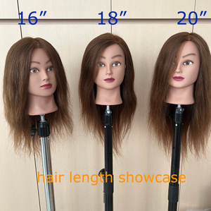 Tête de mannequin en <span class=keywords><strong>cheveux</strong></span> humains naturels Remy pour la formation en coiffure, la coupe de <span class=keywords><strong>cheveux</strong></span>, le tressage, la pratique en salon, tête réglable, style Yaki - Product Image 3