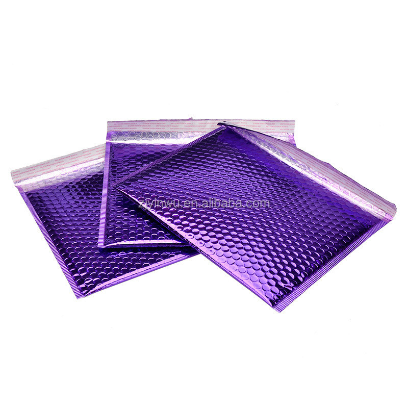 Divers impression Personnalisée En Aluminium violet bulle mailer Bulle Métallique Enveloppe de Courrier Express Sac