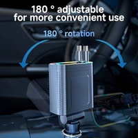 Qunhui 4-en-1 rétractable 2 Ports voiture USB chargeur LED Starlight phare PD 120W chargeur de voiture rapide pour téléphone Android ordinateur portable