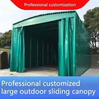 Tente robuste à pousser et à tirer avec structure en acier galvanisé, auvent en PVC ignifuge et imperméable pour stockage industriel, garage et usage sportif