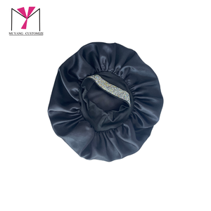 Fabbundles Satin <b>Bonnet</b> Purple With Glitter Band 54-56cm Fashion Sleep Hat For Women Home Use - Product Image 6