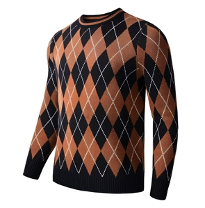 Pull-over homme en laine/acrylique couleur moutarde, de haute qualité, avec logo personnalisé, respirant, séchage rapide, manches longues, coupe classique, style hiver - Product Image 3