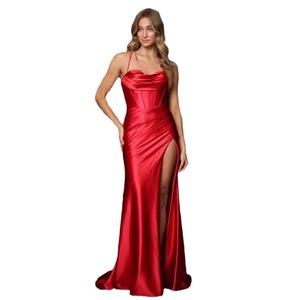 Off-Shoulder <b>Sequined</b> Long Evening Dress Empire Waist Slit Design Fashionable Party Gown - Product Image 5