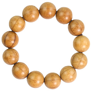 Pulsera de madera con seis cuentas de 18mm, cuentas de oración budistas, adorno de madera maciza para hombres y mujeres - Product Image 5