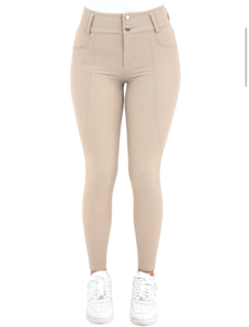 Pantalones de montar de alta calidad para mujer, pantalones ecuestres con agarre de silicona, bolsillo para teléfono móvil - Product Image 3