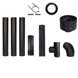<span class=keywords><strong>Tuyau</strong></span> de cheminée droit 500 mm 1000 mm, accessoires coudés à 30 et 45 degrés, <span class=keywords><strong>tuyau</strong></span> de cheminée isolé à double paroi pour poêle - Product Image 4