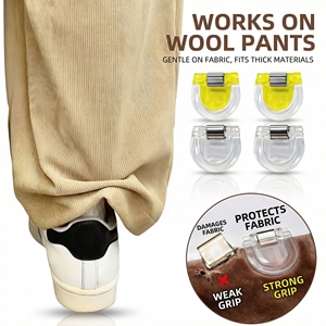 Attaches de pantalon réglables pour rehausser les pantalons longs sans couture, clips anti-attraction pour jambes de pantalon en laine épaisse et jeans - Product Image 1