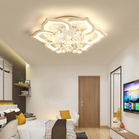 Plafonnier moderne personnalisé, nouveau design en forme de fleur de lotus, lampe de plafond en cristal LED pour chambre à coucher