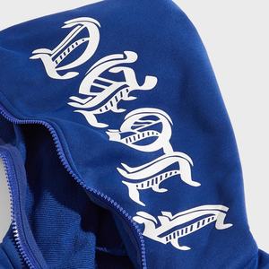 เสื้อฮู้ดดี้ผู้ชายทรงโอเวอร์ไซส์แบบครอป ตัดเย็บพิเศษ พิมพ์ลายตัวอักษรแบบดิจิทัล ล้างสีแบบแอซิดวอช ไหล่ตก ทรงบ็อกซี่ ซิปยาวเต็มตัว - Product Image 4