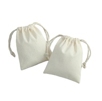 Petit sac à cordon en toile de coton de haute qualité, pochette écologique pour bijoux