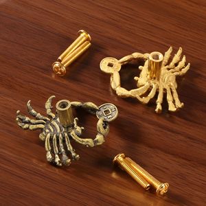 Poignée de meuble en laiton massif, motif crabe <span class=keywords><strong>porte</strong></span>-monnaie <span class=keywords><strong>porte</strong></span>-bonheur, crochet de <span class=keywords><strong>porte</strong></span>, tirette de tiroir, patère murale, quincaillerie silhouette animale crustacée - Product Image 4