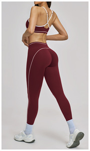 Conjunto de Yoga Reversible de Talla Grande con Logo Frontal de la Misma <span class=keywords><strong>Marca</strong></span> al por Mayor para Mujer, Leggings Deportivos de Cintura Alta para Entrenamiento, Pilates y Gimnasio, 2 Piezas - Product Image 5